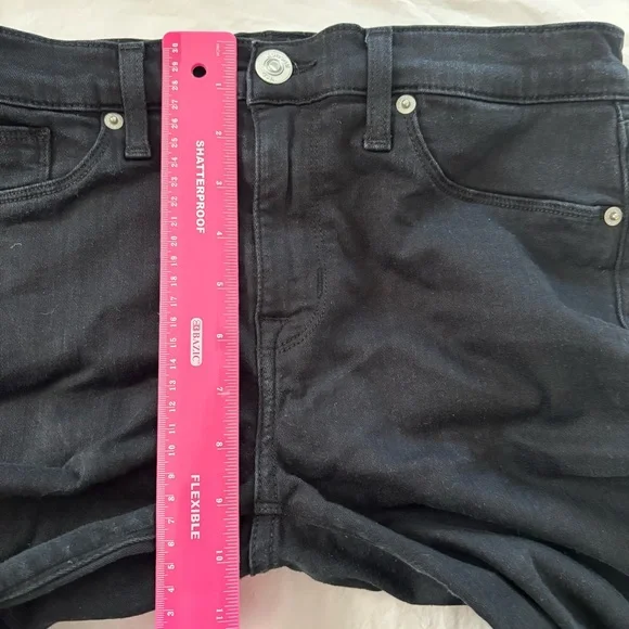 Hudson Harkin Black Skinny Crop Cuff Jeans High Rise SZ 30 Worn 1X - Picture 7 of 10
